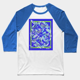 floral hummingbird ecopop pattern Baseball T-Shirt